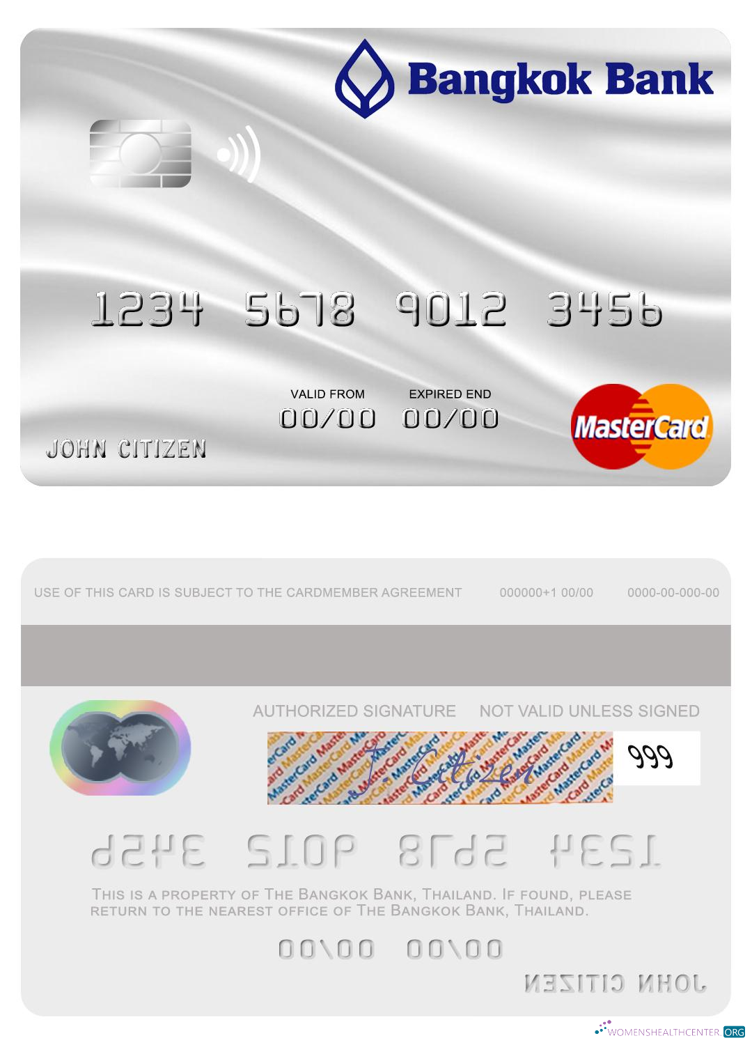Download Thailand Bangkok Bank mastercard gray Photoshop template